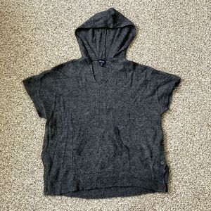Splendid Italian Yarn Sweater Hoodie Size S Gray Alpaca Wool Oversized Cozy Soft